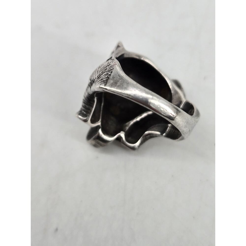 Vtg Native American Shubes Manufacturing Elephant Sterling Silver Ring Sz 6.25 - Picture 10 of 11
